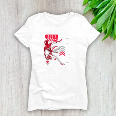 Spiderman MLB Cincinnati Reds Lady T-Shirt Women Tee LTL11592