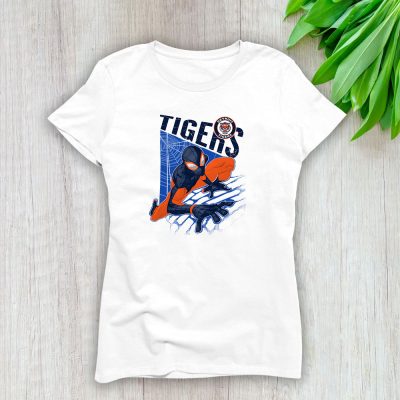 Spiderman MLB Detroit Tigers Lady T-Shirt Women Tee LTL9891