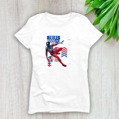 Spiderman MLB Minnesota Twins Lady T-Shirt Women Tee LTL11639