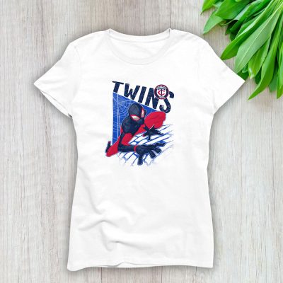 Spiderman MLB Minnesota Twins Lady T-Shirt Women Tee LTL9951