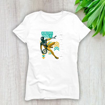 Spiderman MLB Oakland Athletics Lady T-Shirt Women Tee LTL11655