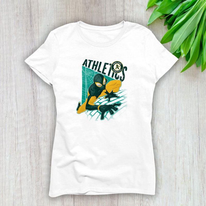 Spiderman MLB Oakland Athletics Lady T-Shirt Women Tee LTL9982