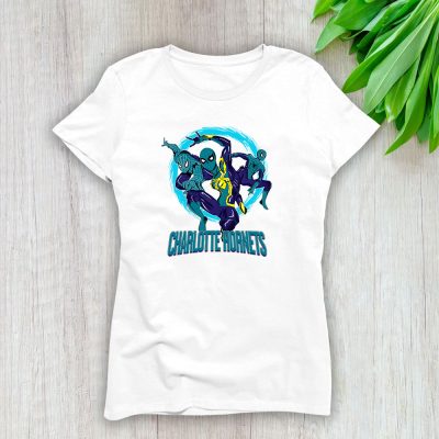 Spiderman NBA Charlotte Hornets Lady T-Shirt Women Tee LTL9861