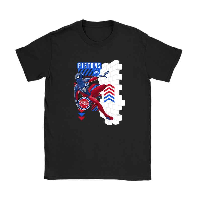 Spiderman NBA Detroit Pistons Unisex T-Shirt Cotton Tee TAT11607