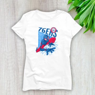 Spiderman NBA Philadelphia 76ers Lady T-Shirt Women Tee LTL10000