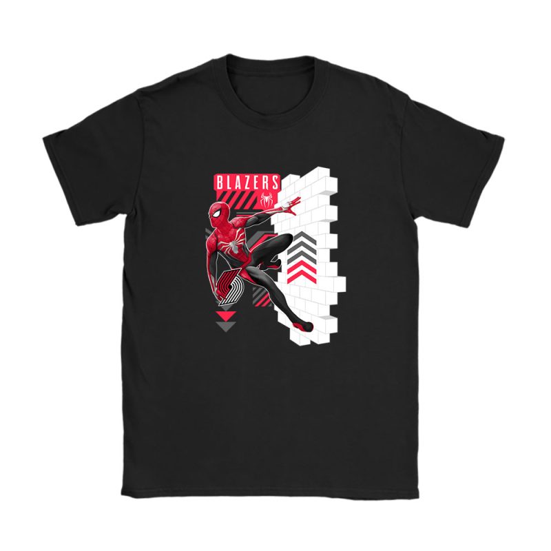 Spiderman NBA Portland Trail Blazers Unisex T-Shirt Cotton Tee TAT11659