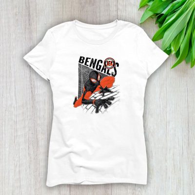 Spiderman NFL Cincinnati Bengals Lady T-Shirt Women Tee LTL9869