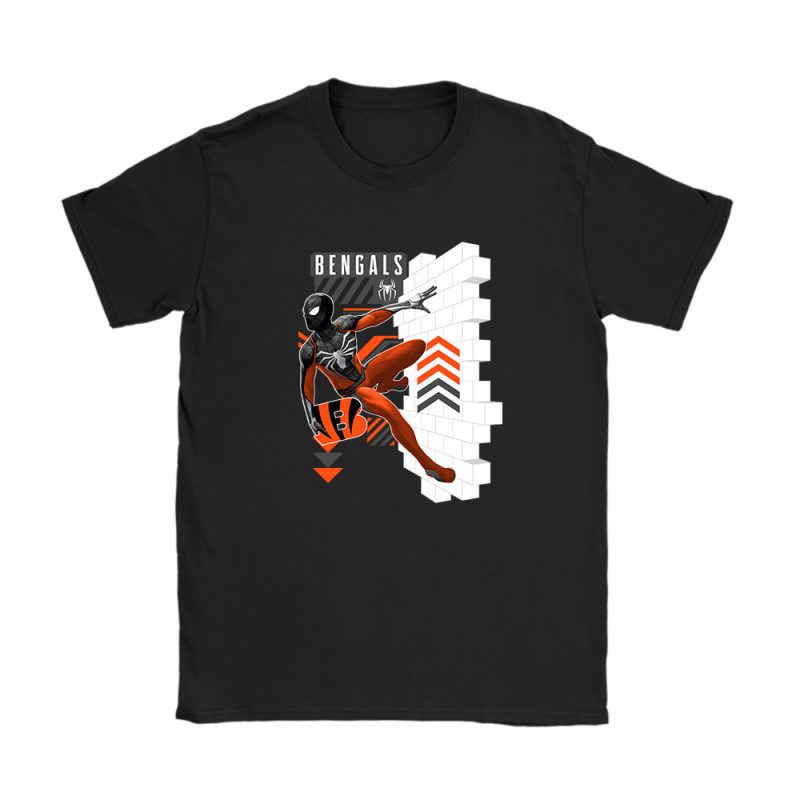 Spiderman NFL Cincinnati Bengals Unisex T-Shirt Cotton Tee TAT11589