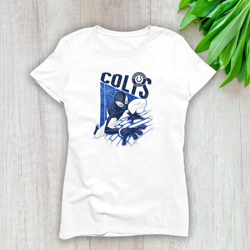 Spiderman NFL Indianapolis Colts Lady T-Shirt Women Tee LTL9909