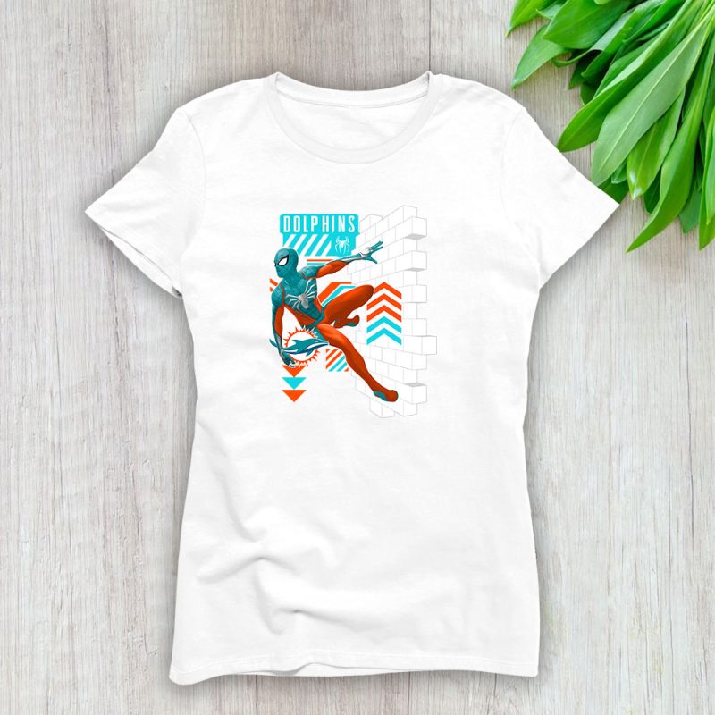 Spiderman NFL Miami Dolphins Lady T-Shirt Women Tee LTL11635