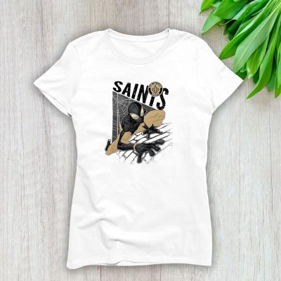 Spiderman NFL New Orleans Saints Lady T-Shirt Women Tee LTL10035