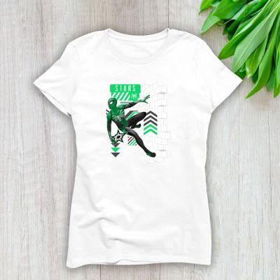 Spiderman NHL Dallas Stars Lady T-Shirt Women Tee LTL11608