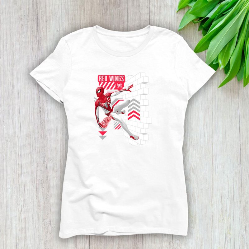 Spiderman NHL Detroit Red Wings Lady T-Shirt Women Tee LTL11610