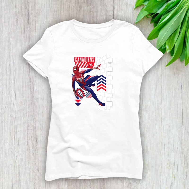 Spiderman NHL Montreal Canadiens Lady T-Shirt Women Tee LTL11634