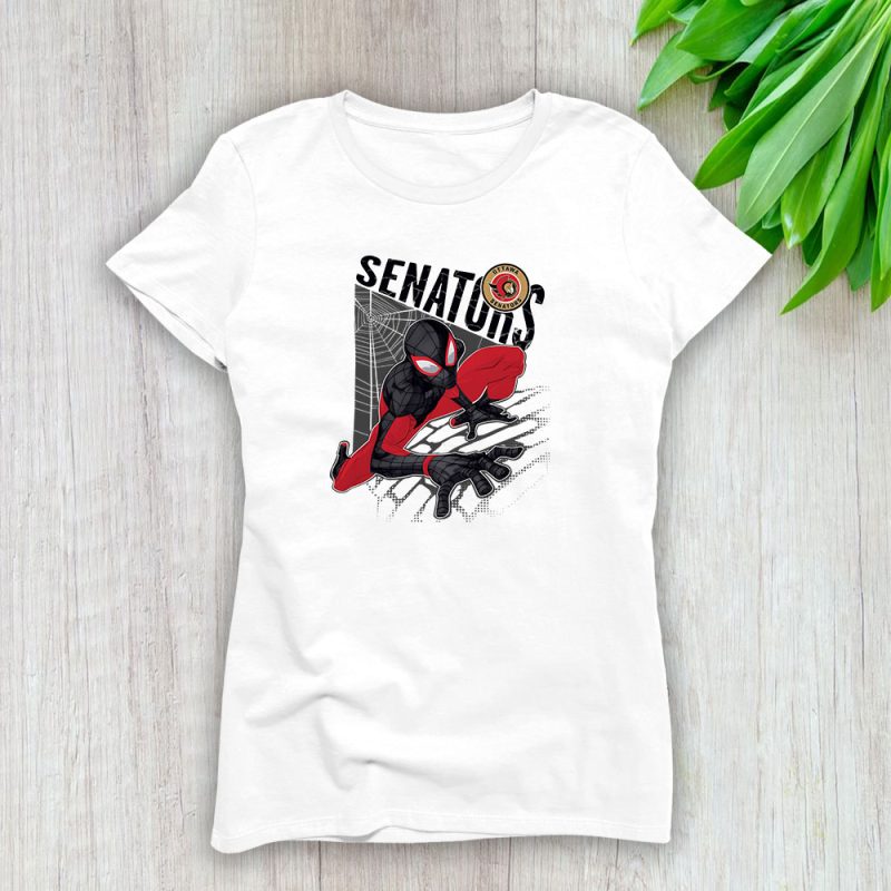 Spiderman NHL Ottawa Senators Lady T-Shirt Women Tee LTL9987