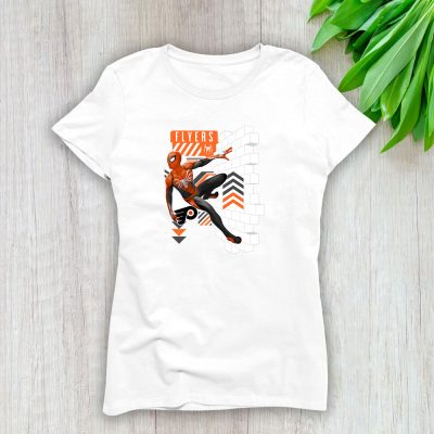 Spiderman NHL Philadelphia Flyers Lady T-Shirt Women Tee LTL11662