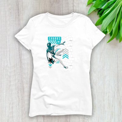 Spiderman NHL San Jose Sharks Lady T-Shirt Women Tee LTL11678