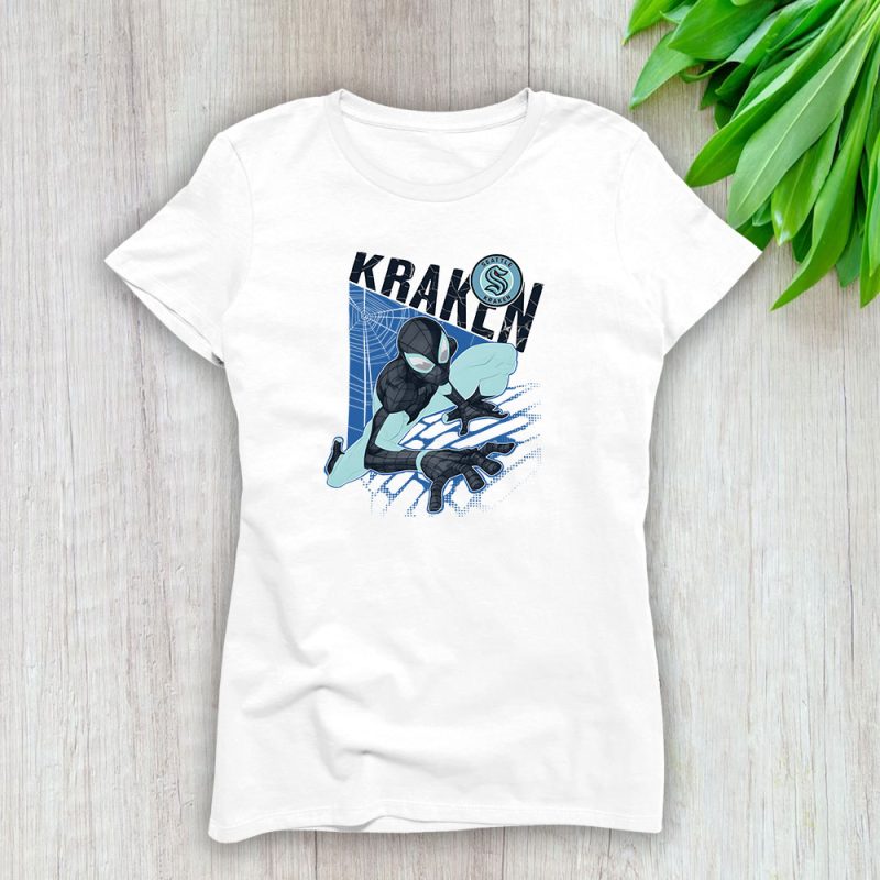 Spiderman NHL Seattle Kraken Lady T-Shirt Women Tee LTL10018