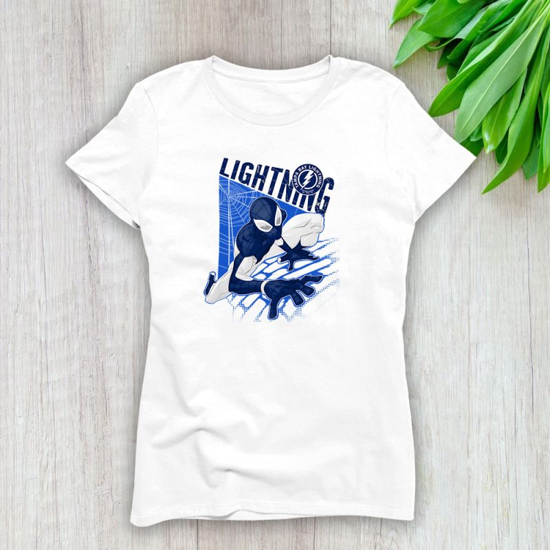 Spiderman NHL Tampa Bay Lightning Lady T-Shirt Women Tee LTL10030