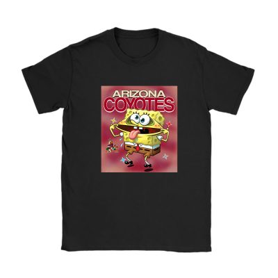 Spongebob Squarepants X Arizona Coyotes Team X NHL X Hockey Fan Unisex T-Shirt Cotton Tee TAT9528