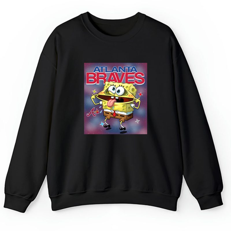 Spongebob Squarepants X Atlanta Braves Team X MLB X Baseball Fans Unisex Sweatshirt TAS9435