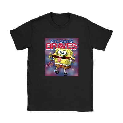 Spongebob Squarepants X Atlanta Braves Team X MLB X Baseball Fans Unisex T-Shirt Cotton Tee TAT9435