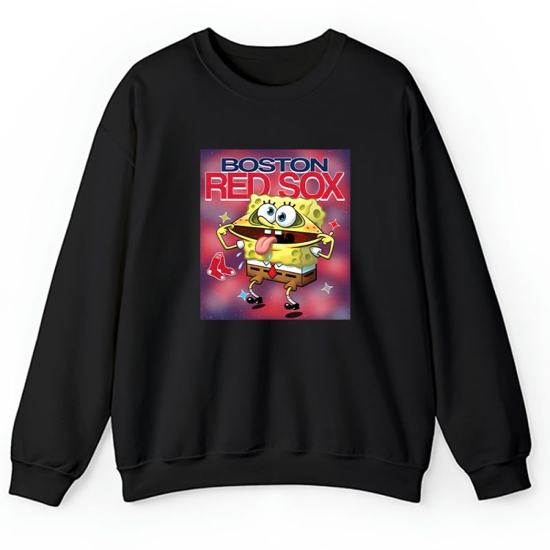 Spongebob Squarepants X Boston Red Sox Team X MLB X Baseball Fans Unisex Sweatshirt TAS9438