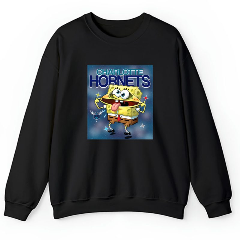 Spongebob Squarepants X Charlotte Hornets Team NBA Basketball Unisex Sweatshirt TAS9470