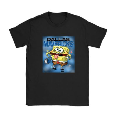 Spongebob Squarepants X Dallas Mavericks Team NBA Basketball Unisex T-Shirt Cotton Tee TAT9471