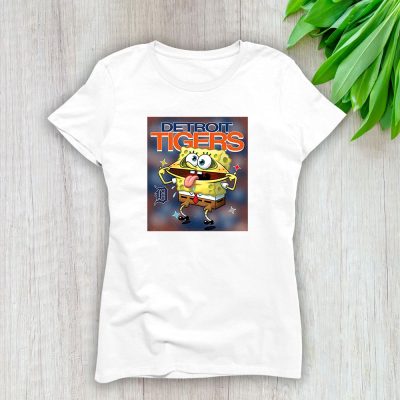 Spongebob Squarepants X Detroit Tigers Team X MLB X Baseball Fans Lady T-Shirt Women Tee LTL9444