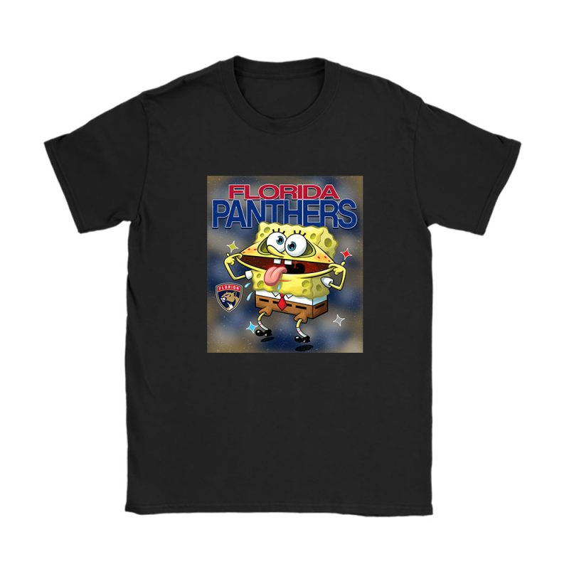 Spongebob Squarepants X Florida Panthers Team X NHL X Hockey Fan Unisex T-Shirt Cotton Tee TAT9539