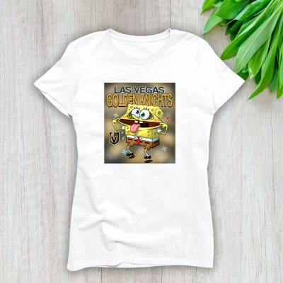 Spongebob Squarepants X Las Vegas Golden Knights Team X NHL X Hockey Fan Lady T-Shirt Women Tee LTL9541