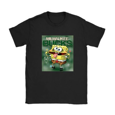 Spongebob Squarepants X Milwaukee Bucks Team NBA Basketball Unisex T-Shirt Cotton Tee TAT9479