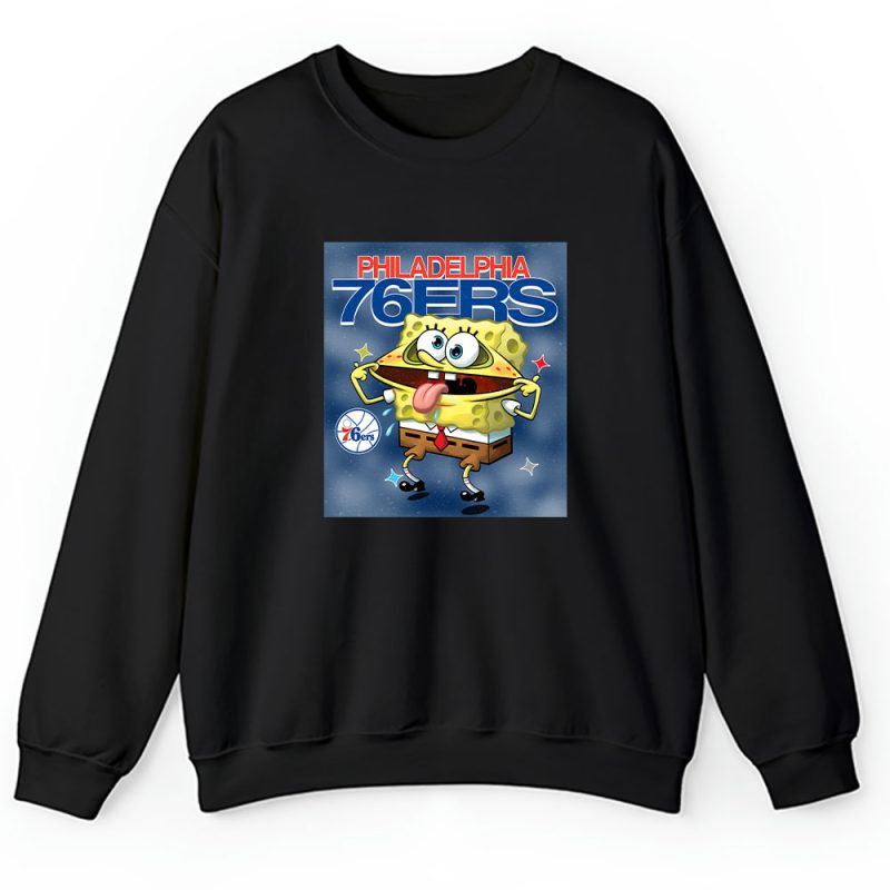 Spongebob Squarepants X Philadelphia 76ers Team NBA Basketball Unisex Sweatshirt TAS9487