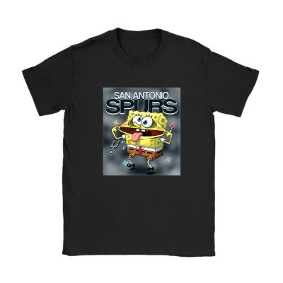 Spongebob Squarepants X San Antonio Spurs Team NBA Basketball Unisex T-Shirt Cotton Tee TAT9491