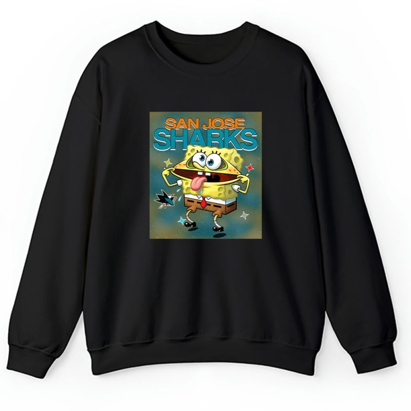 Spongebob Squarepants X San Jose Sharks Team X NHL X Hockey Fan Unisex Sweatshirt TAS9552