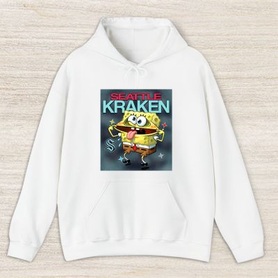 Spongebob Squarepants X Seattle Kraken Team X NHL X Hockey Fan Unisex Hoodie TAH9551