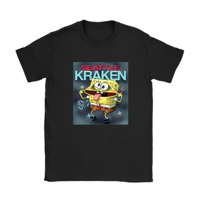 Spongebob Squarepants X Seattle Kraken Team X NHL X Hockey Fan Unisex T-Shirt Cotton Tee TAT9551