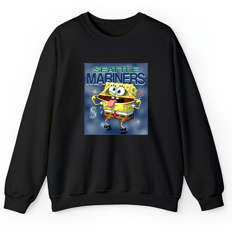 Spongebob Squarepants X Seattle Mariners Team X MLB X Baseball Fans Unisex Sweatshirt TAS9458