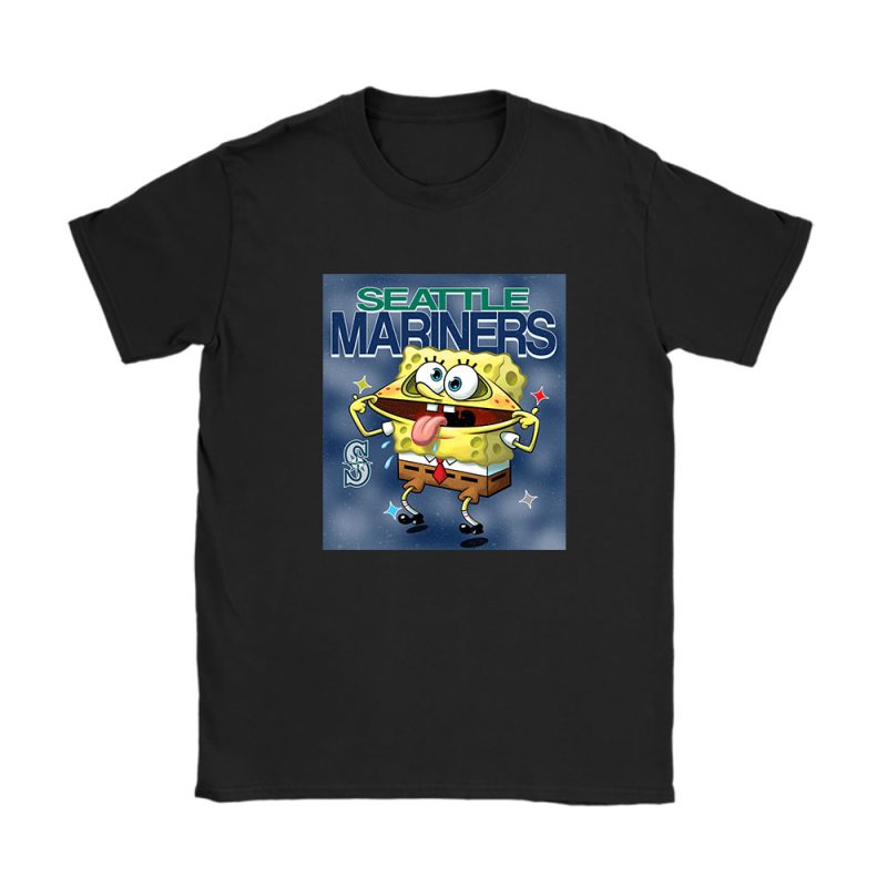 Spongebob Squarepants X Seattle Mariners Team X MLB X Baseball Fans Unisex T-Shirt Cotton Tee TAT9458