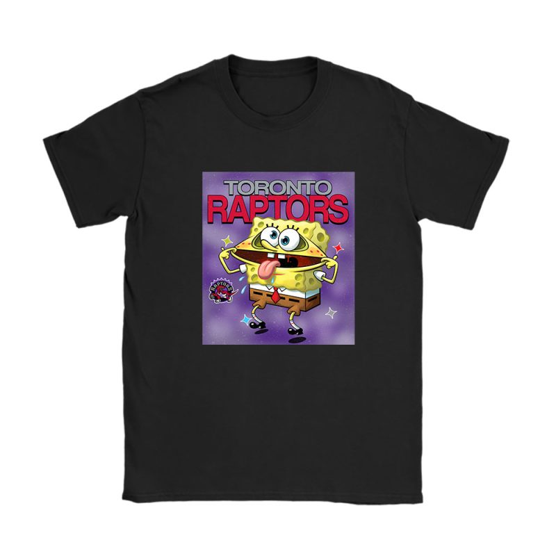 Spongebob Squarepants X Toronto Raptors Team NBA Basketball Unisex T-Shirt Cotton Tee TAT9492