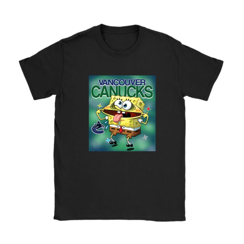 Spongebob Squarepants X Vancouver Canucks Team X NHL X Hockey Fan Unisex T-Shirt Cotton Tee TAT9556