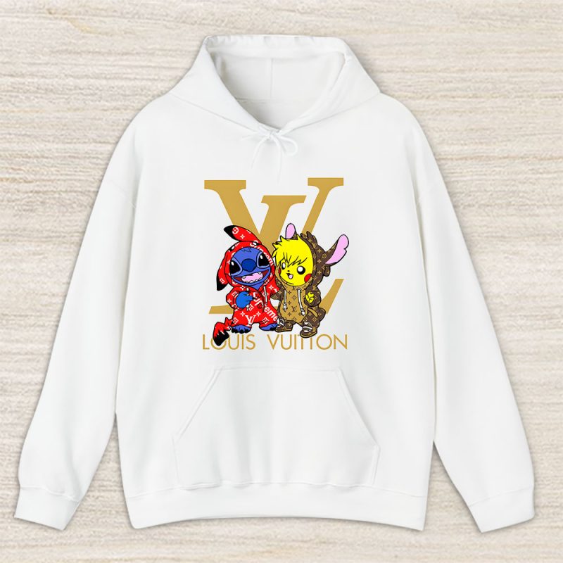 Stitch And Pikachu Louis Vuitton Unisex Hoodie TAH12319