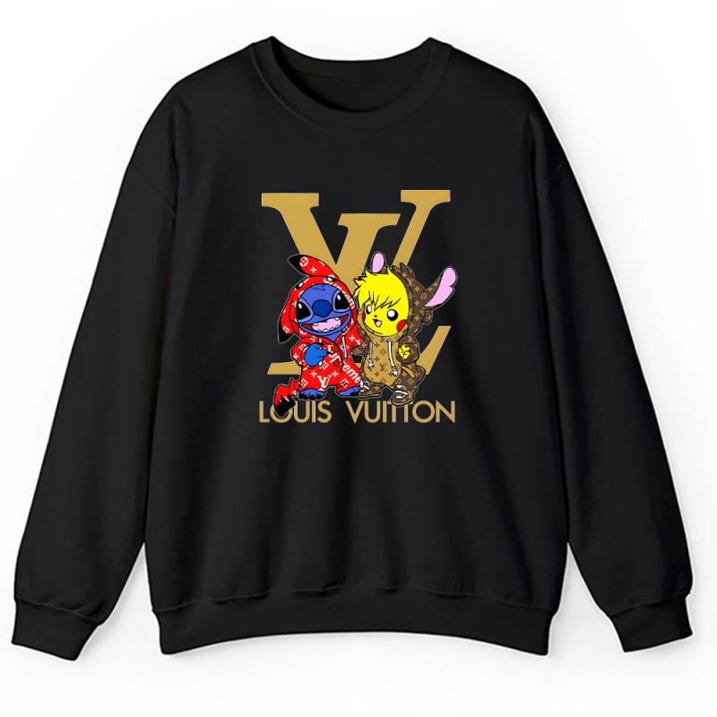 Stitch And Pikachu Louis Vuitton Unisex Sweatshirt TAS12319