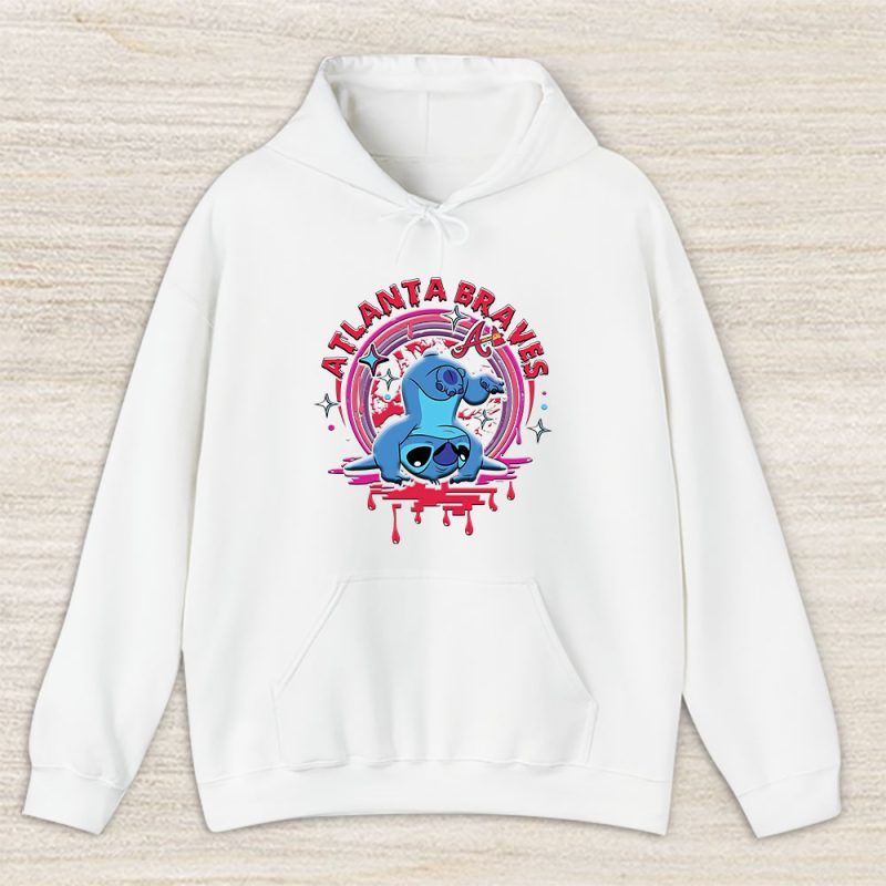 Stitch X Atlanta Braves Team X MLB X Baseball Fans Unisex Hoodie TAH9559