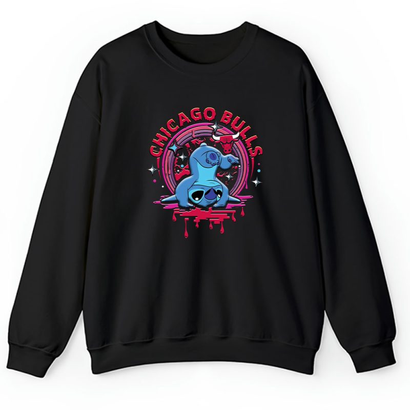 Stitch X Chicago Bulls Team NBA Basketball Unisex Sweatshirt TAS9592