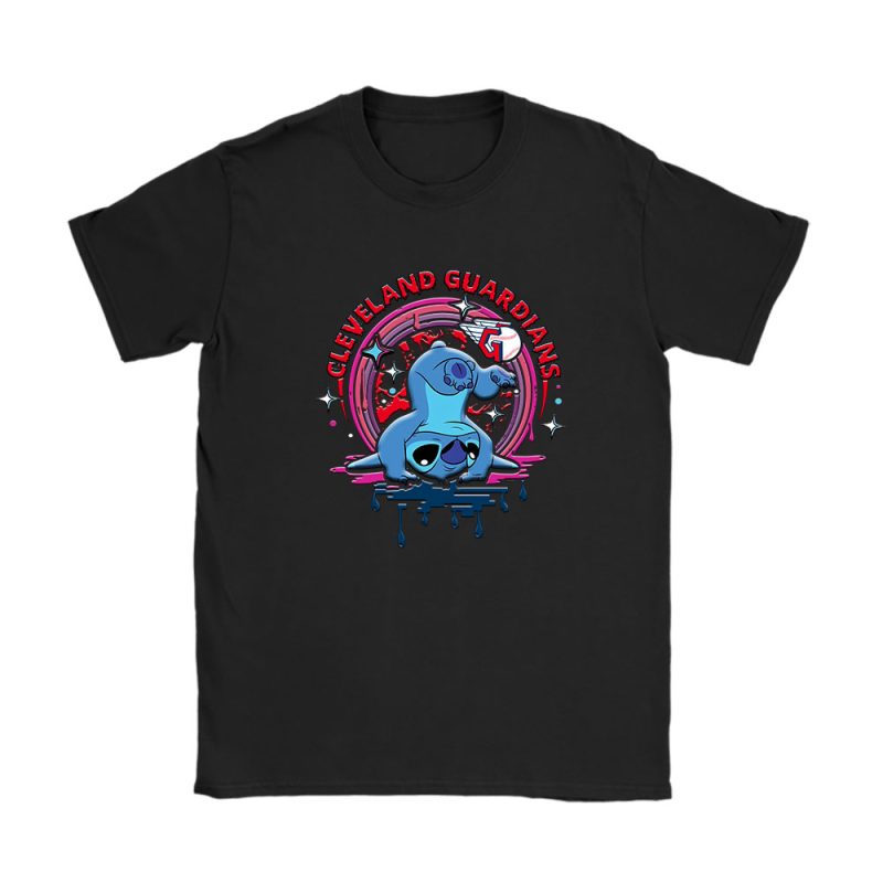 Stitch X Cleveland Guardians Team X MLB X Baseball Fans Unisex T-Shirt Cotton Tee TAT9565