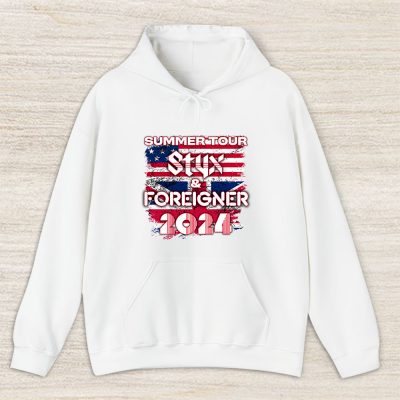 Styx And Foreigner Band Summer 2024 Tour Renegades Juke Box Heroes Unisex Hoodie TAH10341