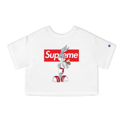 Supreme Bugs Bunny Champion Lady Crop-Top T-Shirt CTB2944