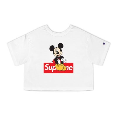 Supreme Mickey Mouse Champion Lady Crop-Top T-Shirt CTB2925